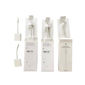 Lot of 6 Assorted Genuine Apple Adapters Lightning to USB, USB3, Digital-AV